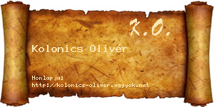 Kolonics Olivér névjegykártya