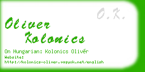 oliver kolonics business card