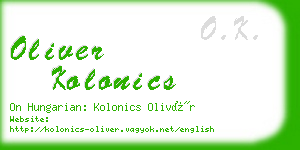 oliver kolonics business card